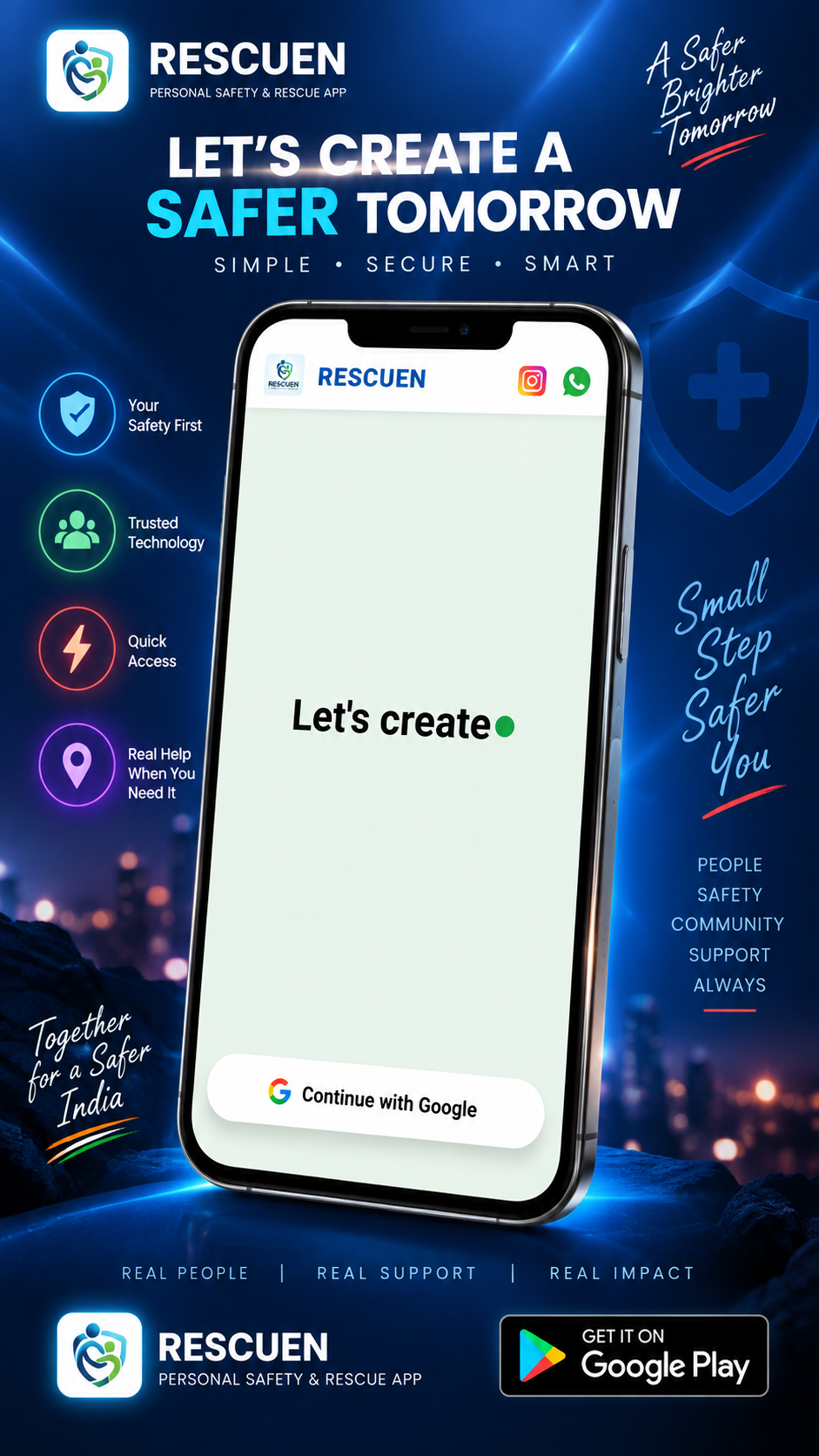 RESCUEN onboarding screen